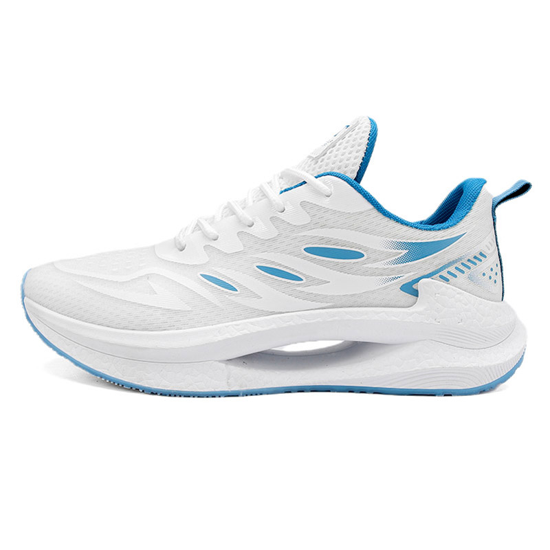 MEKY Slip Resistant Abrasion Resistant Low top Running Shoes Men’s White Blue