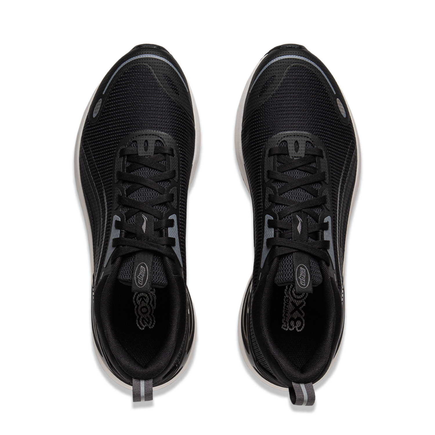 Li Ning Fabric Cushioning Slip Resistant Abrasion Resistant Lightweight Low top Running Shoes Men’s Black