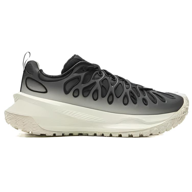 Li Ning Cushioning Reflective Abrasion Resistant Low top Casual Running Shoes Unisex Black White