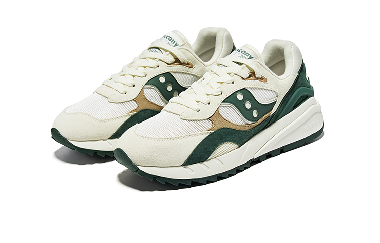 Saucony Shadow 6000 Support Low top Running Shoes Unisex Beige Green