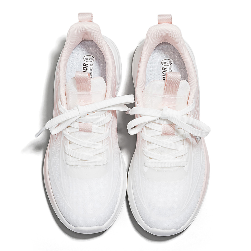 Warrior Cushioning Slip Resistant Breathable Rebound Low top Casual Training Sprint Running Shoes Women’s White Pink