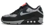 Nike Air Max 90 Comfortable And Breathable Synthetic Leather, Textile Low top Running Shoes Men's Black Gray Red