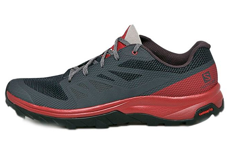 SALOMON Outline Fabric Slip Resistant Abrasion Resistant Low top Outdoor Shoes Black Gray Red