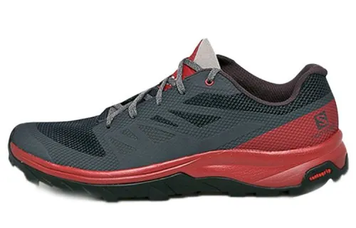 SALOMON Outline Fabric Slip Resistant Abrasion Resistant Low top Outdoor Shoes Black Gray Red
