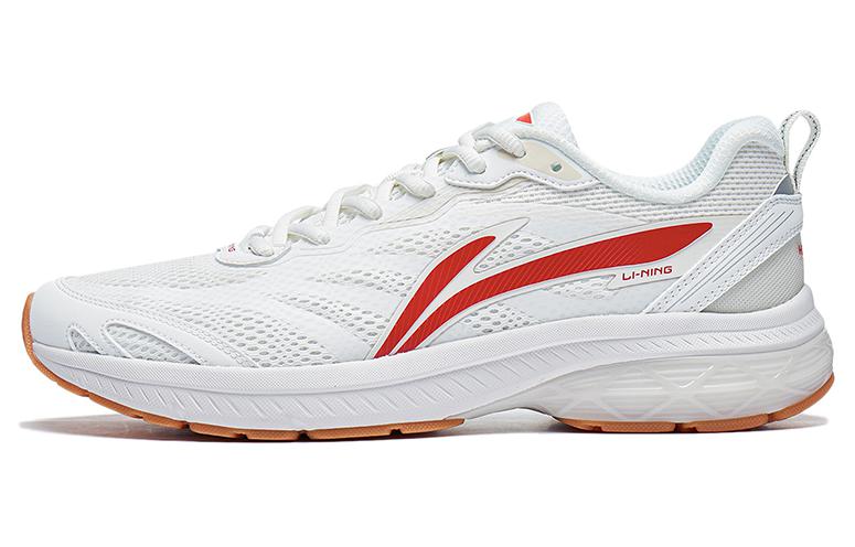 Li Ning Fuyao Slip Resistant Abrasion Resistant Low top Running Shoes Women's White Red