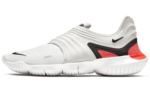 Nike Free RN Flyknit 3.0 breathable anti-slip shock-absorbing anti-slip wear-resistant breathable low-cut casual running shoes for men and women, gray and white