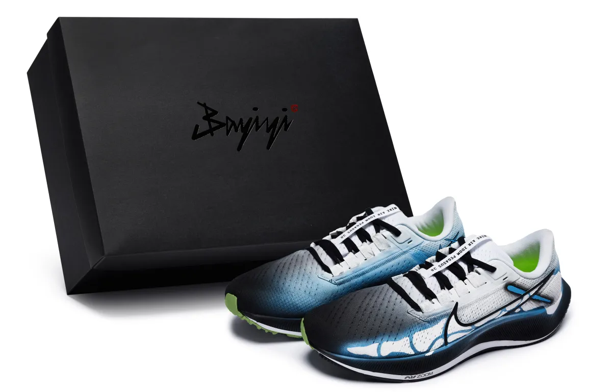 Nike Pegasus 38 Waterproof Low top Running Shoes Men's Black White Blue