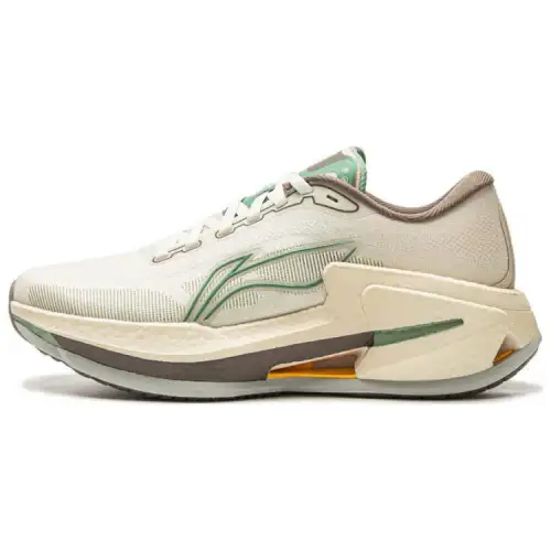 Li Ning Cushioning Slip Resistant Abrasion Resistant Breathable Low top Training Running Shoes Women's Beige Green