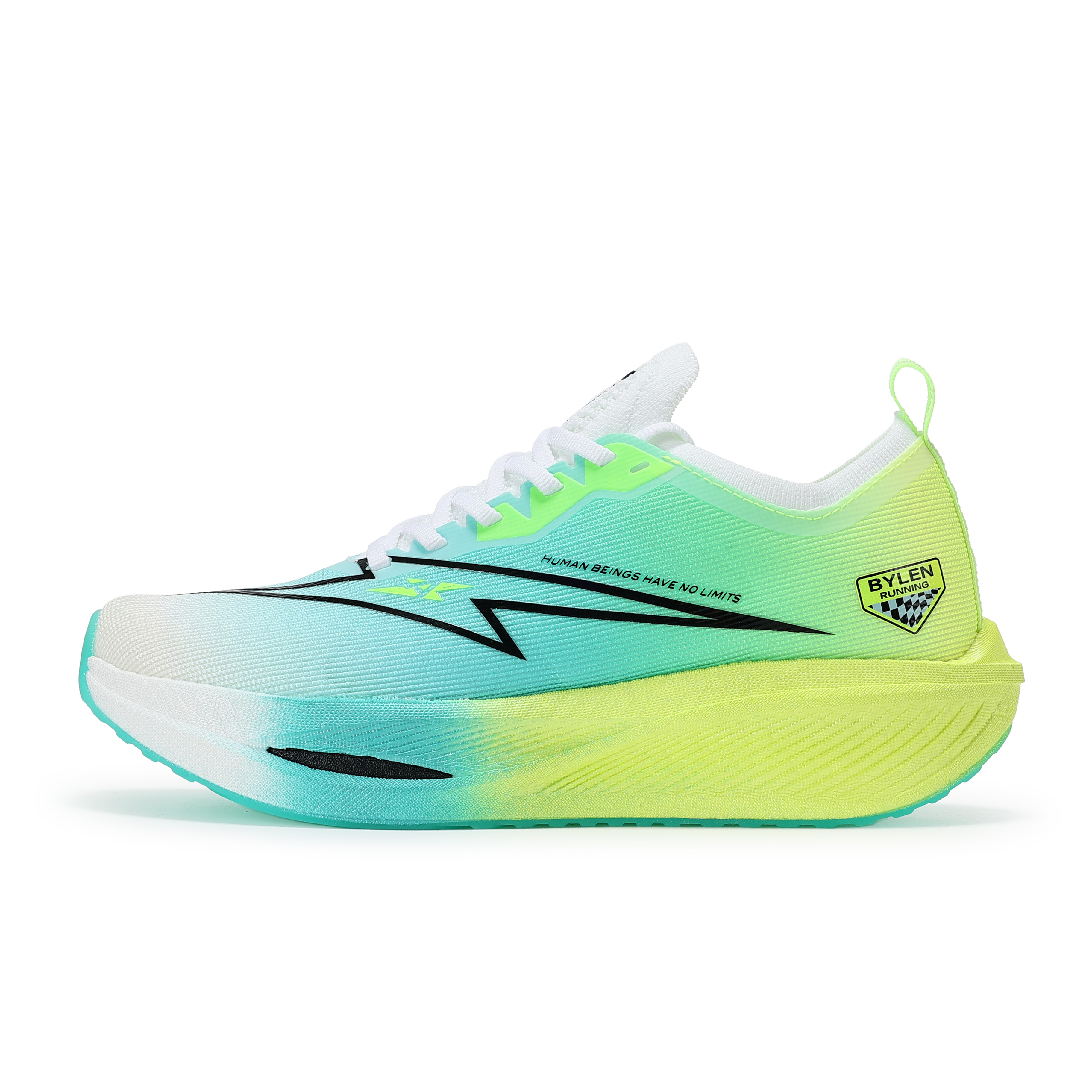 BYLEN Cushioning Slip Resistant Abrasion Resistant Low top Running Shoes Unisex Mismatched Color Vanilla Green