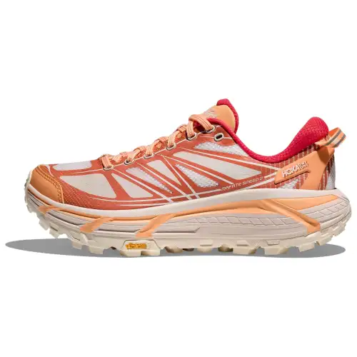 HOKA ONE ONE Mafate Speed 2 Comfortable and Stylish Support Casual Running Shoes for Men and Women Orange Rice