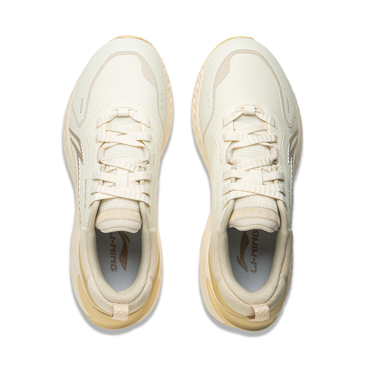 Li Ning Cloud Shield TPU Cushioning Slip Resistant Low top Running Shoes Women’s Beige Gray