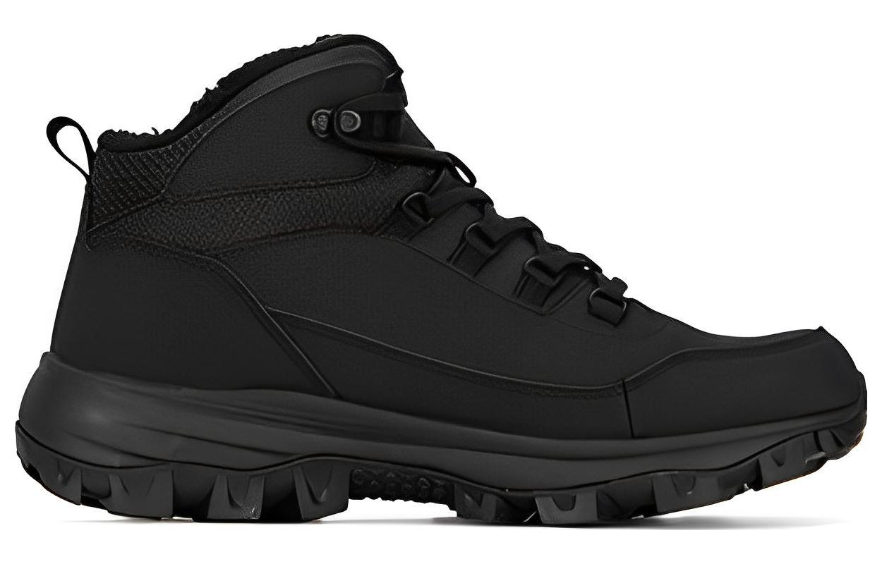 Jack Wolfskin Leather Slip Resistant Abrasion Resistant Mid top Outdoor Shoes Men’s Black
