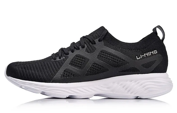 Li Ning Cloud 3 Breathable Low top Running Shoes Unisex Black White