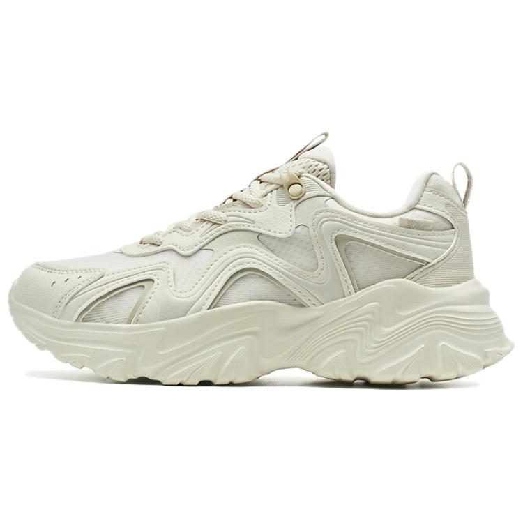 XTEP Comfortable And Trendy Lightweight Height Increasing Low top Outdoor Shoes Women’s Tea White