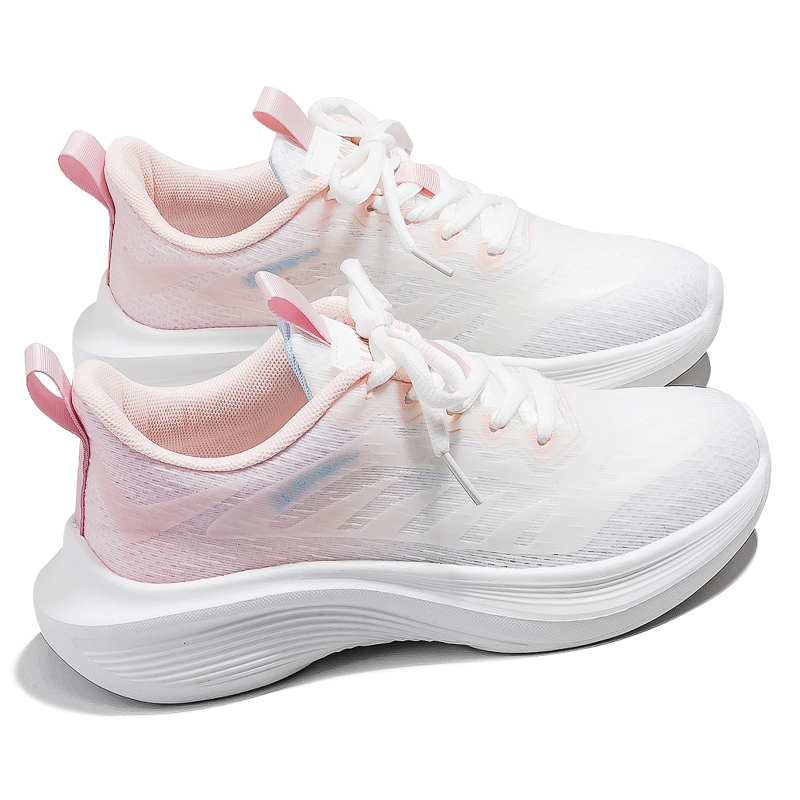 HUANQIU Fabric Low top Casual Sprint Running Shoes Women’s White Pink