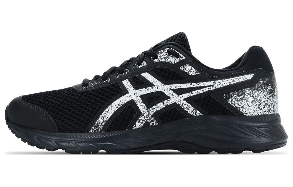 Asics Raiden 3 Abrasion Resistant Breathable Low top Running Shoes Black White