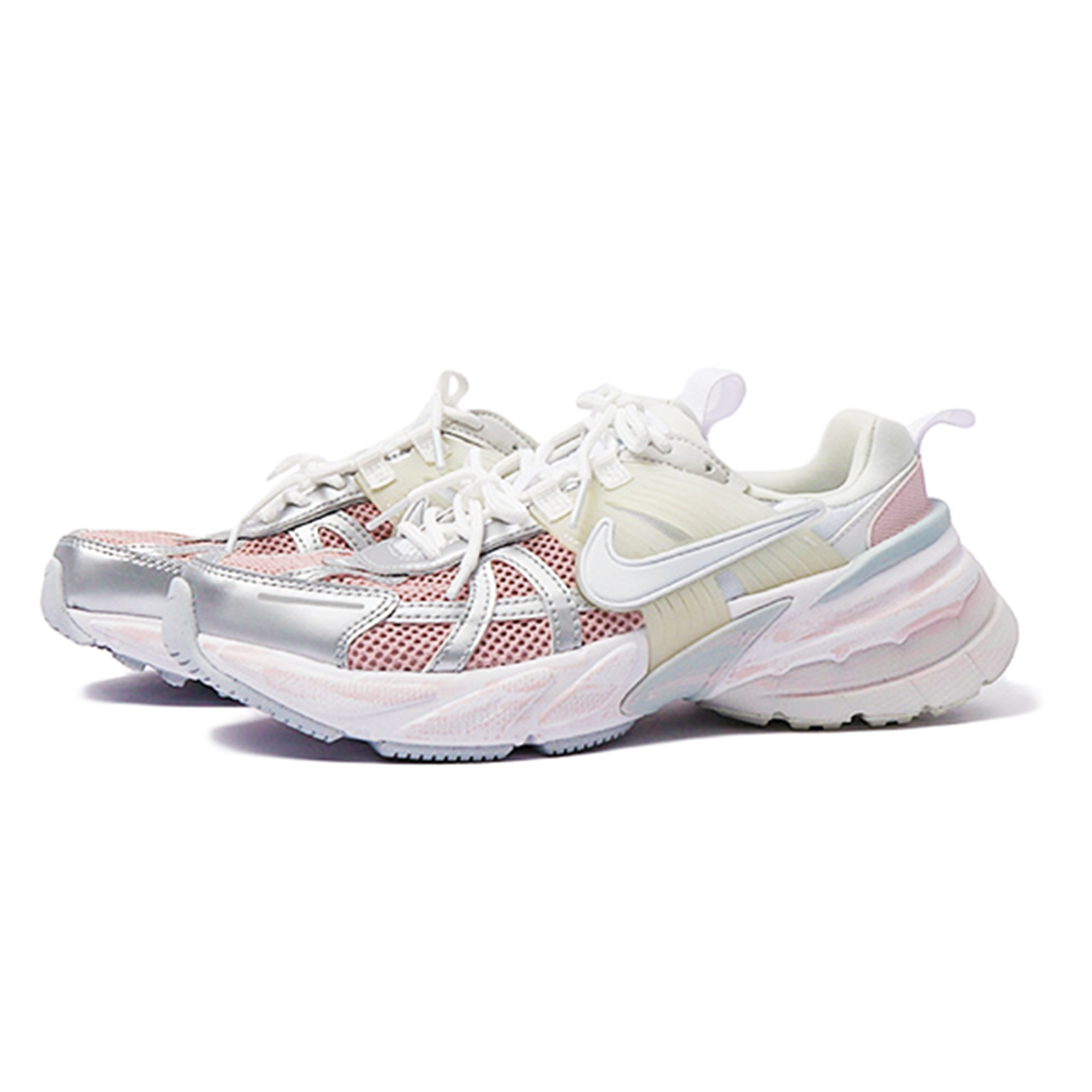 Nike V2K Run Abrasion Resistant Breathable Low top Running Shoes Women’s Pink White Silver