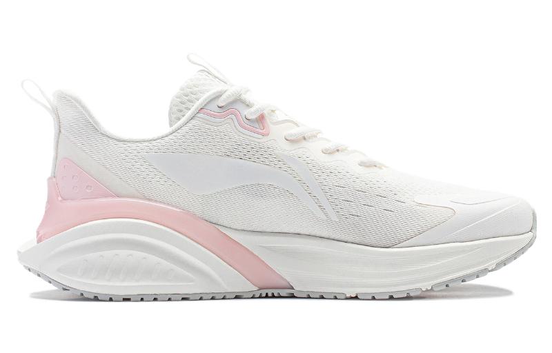 Li Ning Starry Cloud Comfortable Slip Resistant Abrasion Resistant Low top Running Shoes Women’s Pink White