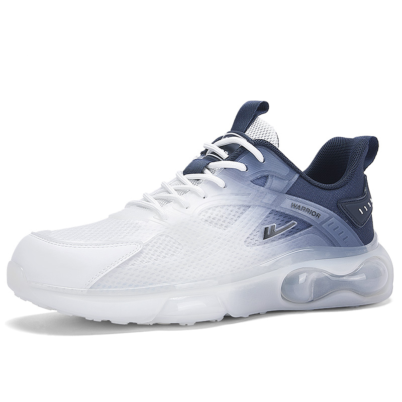 Warrior Breathable Mesh Cushioning Height Increasing Low top Running Shoes Men’s White Dark Blue Black