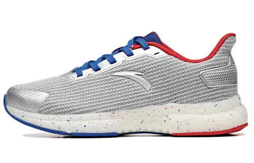 Anta Comfortable Cushioning Slip Resistant Abrasion Resistant Breathable Low top Running Shoes Men's Gray Blue Red