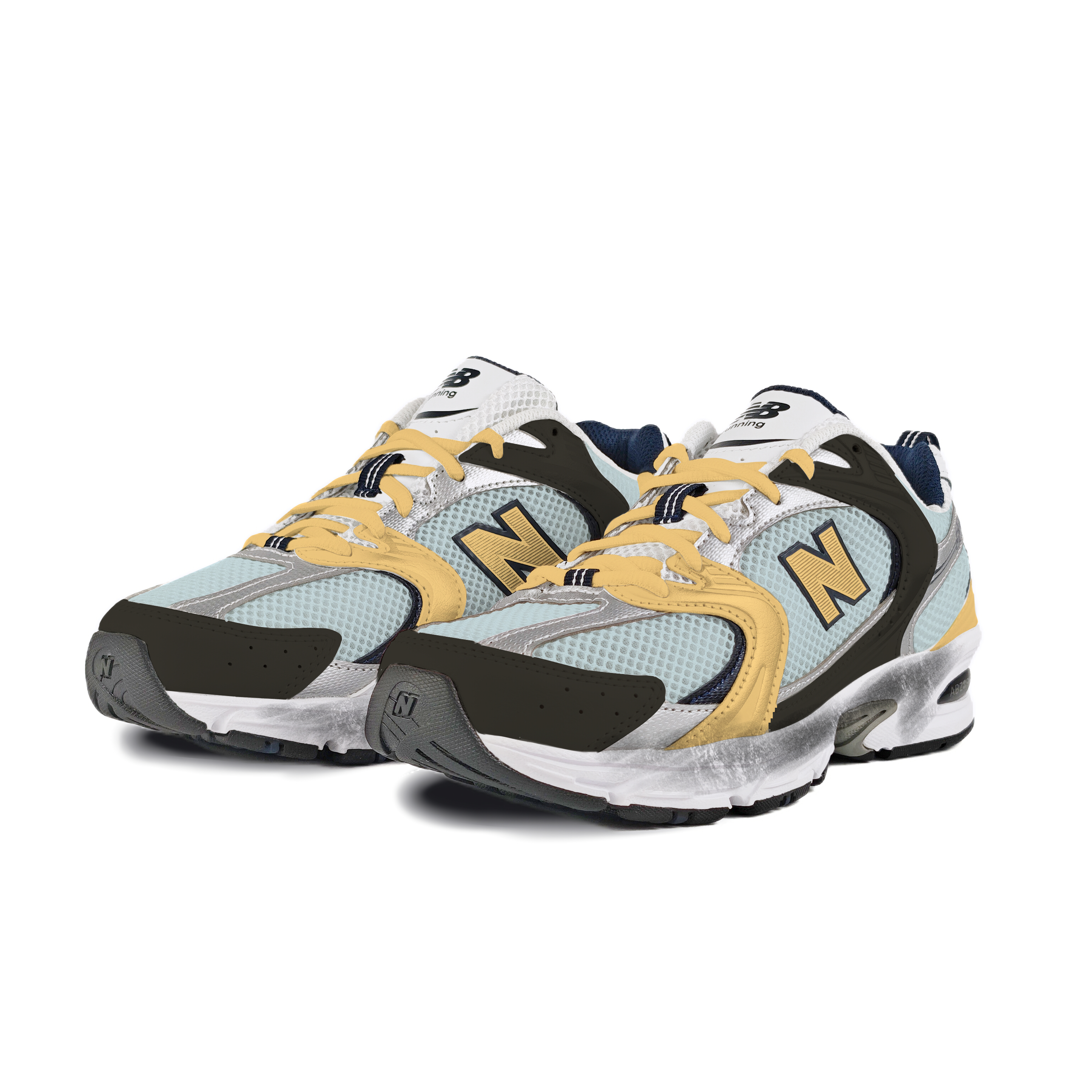 New Balance NB 530 Mesh, Textile, Artificial Leather Abrasion Resistant Low top Running Shoes Unisex Blue Yellow