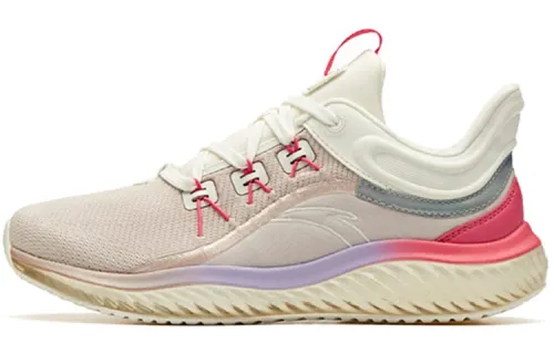 Anta Cushioning Slip Resistant Breathable Low top Running Shoes Women's Gray White Purple