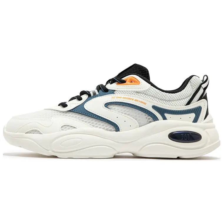 361° Cushioning Breathable Low top Chunky Sneakers Men's White Black