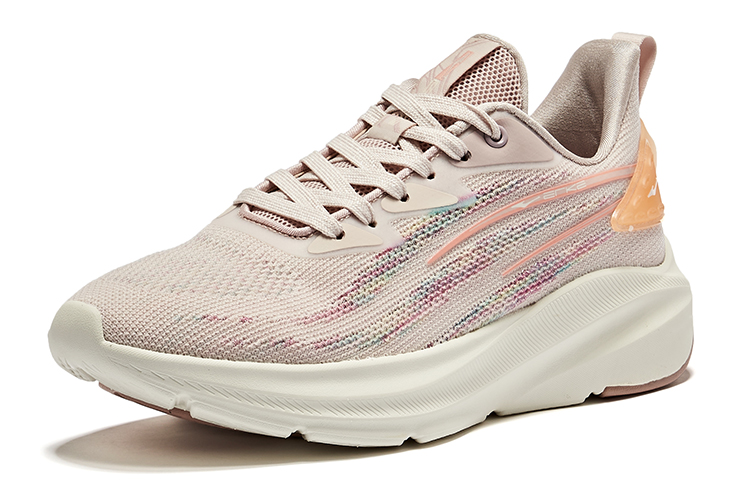 Erke Fabric Cushioning Abrasion Resistant Breathable Low top Running Shoes Women’s Yam Gray Mineral Powder