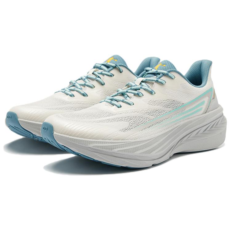 QIAODAN Cushioning Abrasion Resistant Lightweight Low top Casual Running Shoes Men’s White Blue