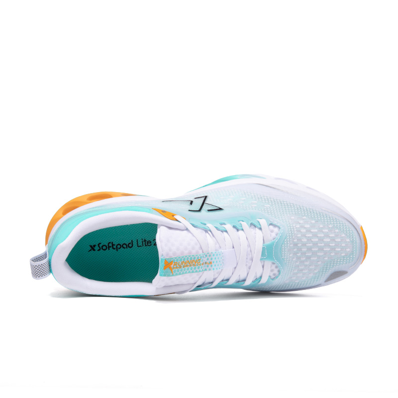 XTEP Cushioning Slip Resistant Breathable Low top Casual Running Shoes Men’s White Blue