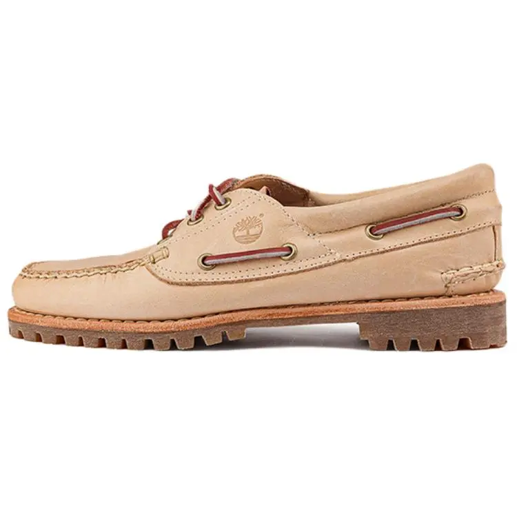 Timberland Noreen Top Grain Cow Leather Boat Shoes Women's Beige