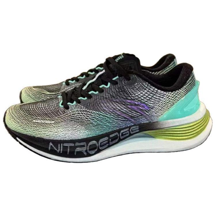 Anta Champion Pro String Technology Fabric Cushioning, Wear Resistant Low top Sprint Running Shoes Men’s Black Green