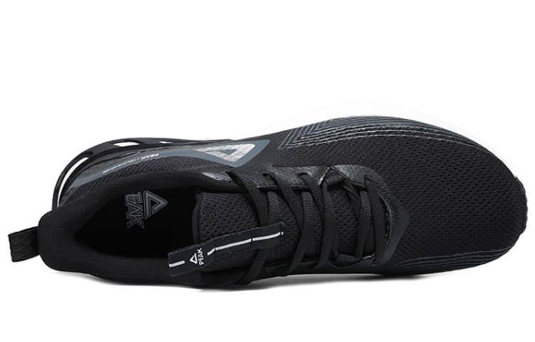 PEAK Mesh Cushioning Slip Resistant Abrasion Resistant Breathable Low top Casual Running Shoes Men’s Black