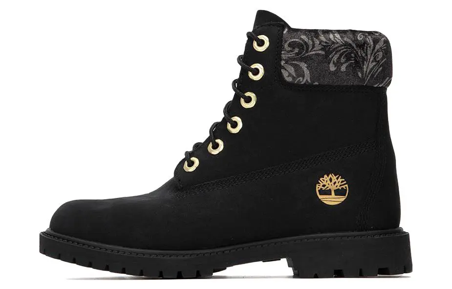 Timberland 6 Inch Heritage Lace Up Cupsole Boots 'Black Nubuck' Women's