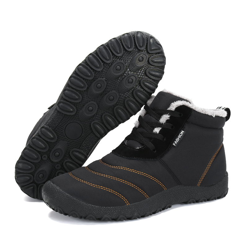 Leyang Versatile Comfortable Fleece Lined Mid top Outdoor Shoes Unisex Black