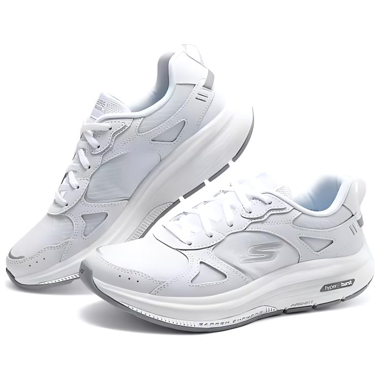 Skechers Cushioning, Wear Resistant Low top Running Shoes Women’s White Silver