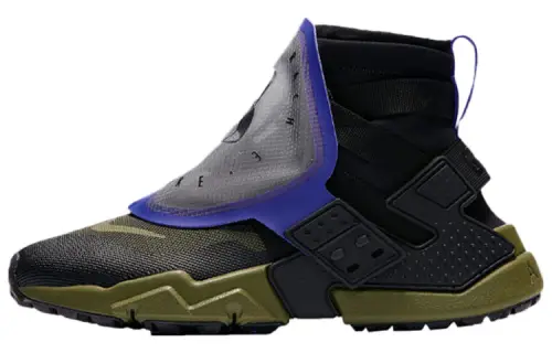 Nike Air Huarache Gripp Wallace functional style military sports non-slip lightweight wear-resistant high-top casual running shoes men and women same style black purple