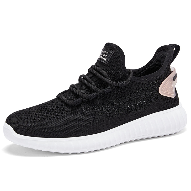 Warrior Textile, Synthetic Leather Cushioning Slip Resistant Low top Casual Running Shoes Women’s Black Pink