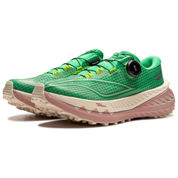 Li Ning Running Shoes Women’s Low Top Green Beige Pink
