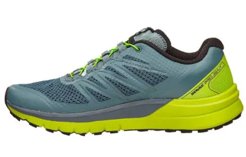 SALOMON Sense Ride 4 Sense Pro Ma Textile, Leather Slip Resistant Abrasion Resistant Low top Outdoor Shoes Gray Green