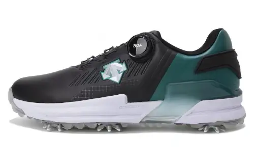 DESCENTE Cushioning, Wear Resistant Low top Golf Shoes Men's Green Black