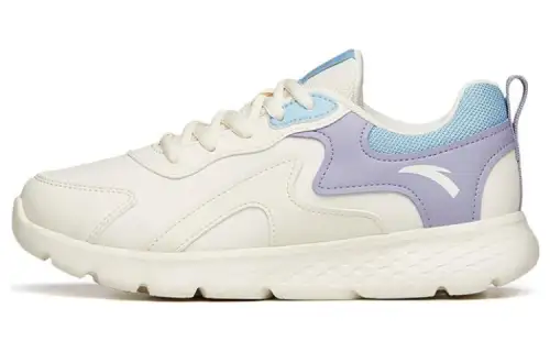 Anta Cushioning, Wear Resistant Low top Running Shoes Women's Light Beige White