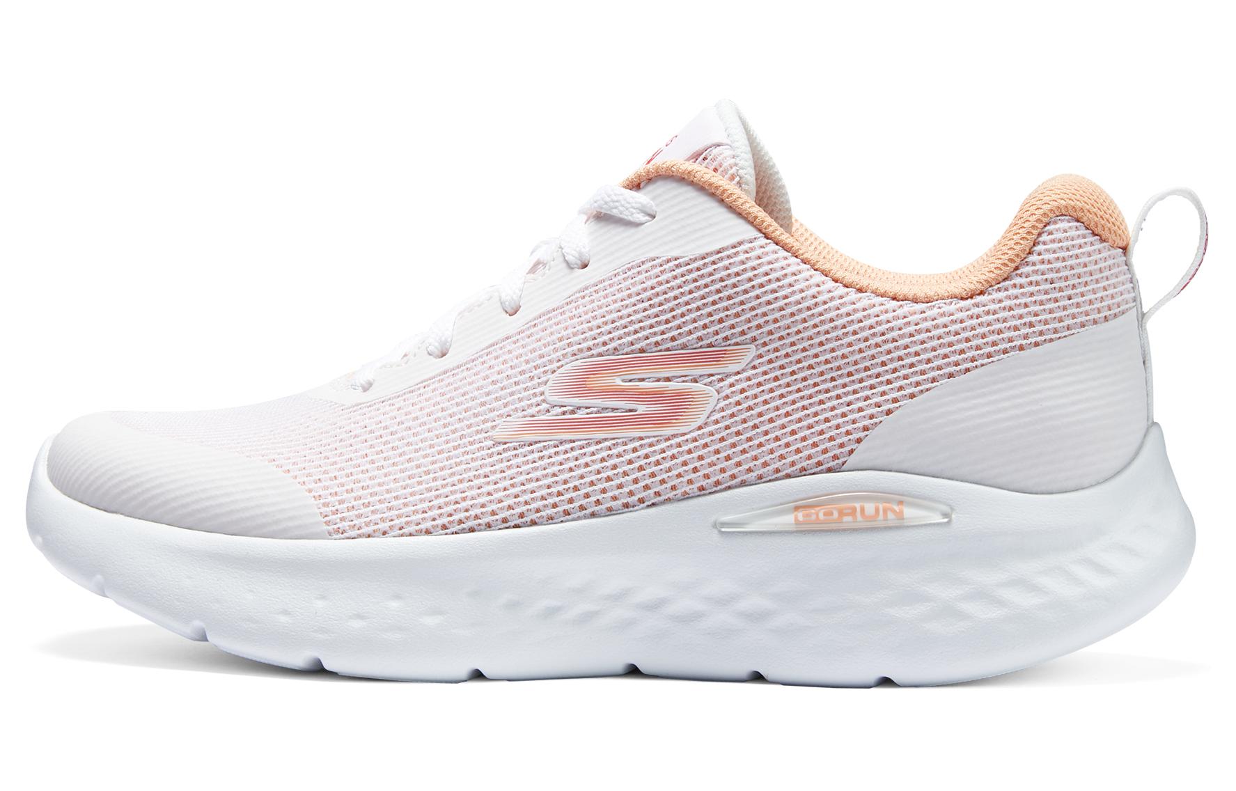 Skechers Go Run Lite Fabric Cushioning Breathable Low top Casual Running Shoes Women’s White Orange