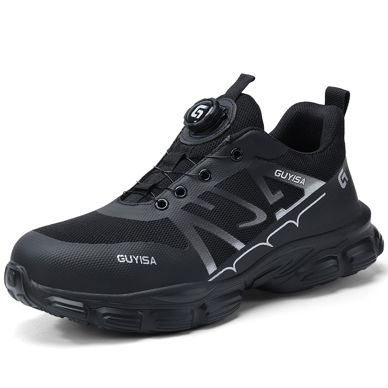 LANOUDUN Safety Shoes Fabric Slip Resistant, Abrasion Resistant, Lightweight Low top Outdoor Shoes Unisex Black