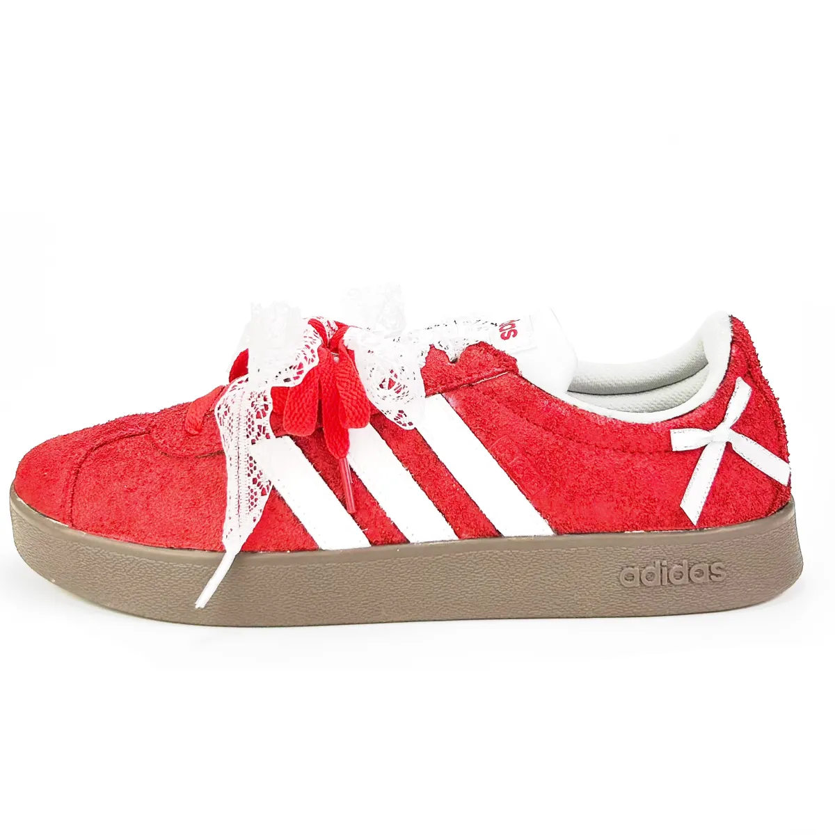 Adidas VL COURT 2.0 Slip Resistant Cushioning Abrasion Resistant Low top Skateboard Shoes Unisex Red