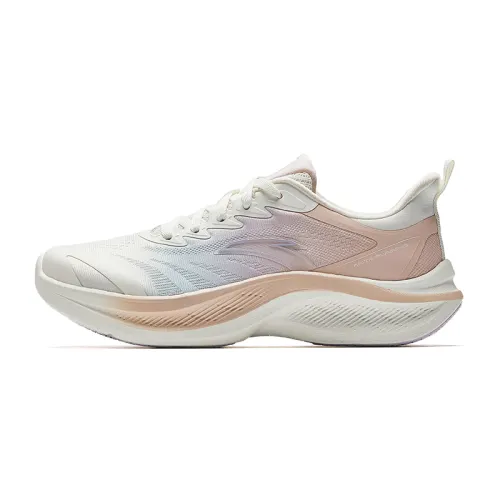 Anta Slip Resistant, Breathable, Lightweight, Height Increasing Low top Casual Running Shoes Women's White Blue Pink