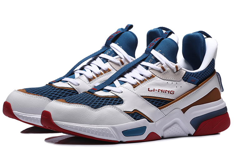 Li Ning 001 Running Shoes Men’s Low Top White/Blue/Red