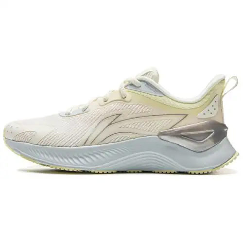 Li Ning Cushioning Abrasion Resistant Rebound Low top Casual Running Shoes Women's Ivory