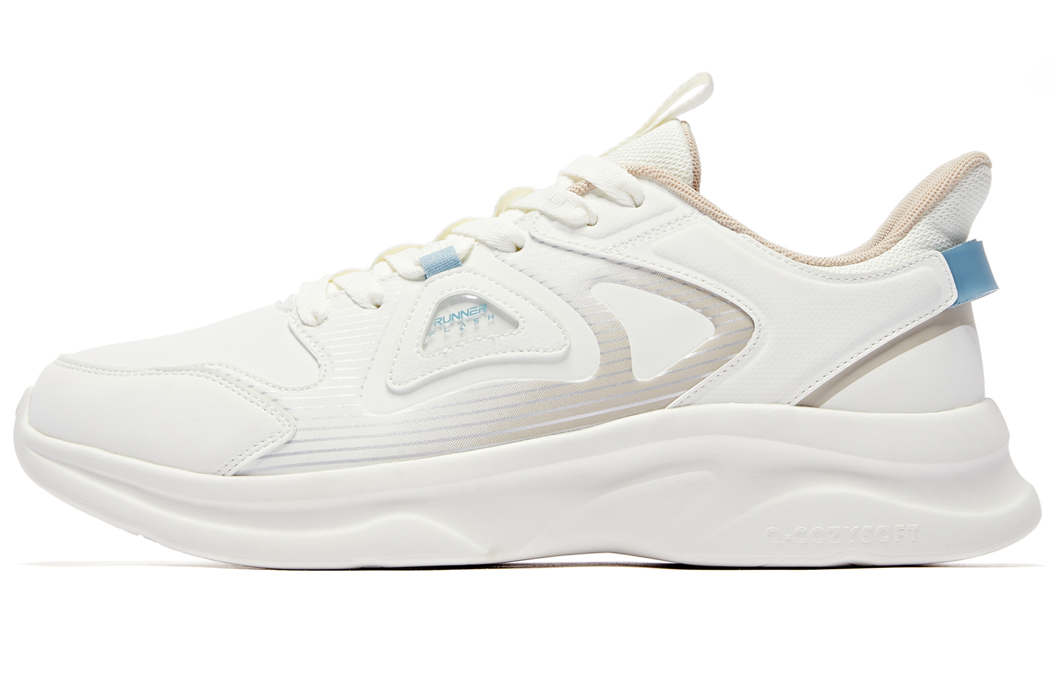 QIAODAN Slip Resistant Abrasion Resistant Breathable Low top Running Shoes Men’s White