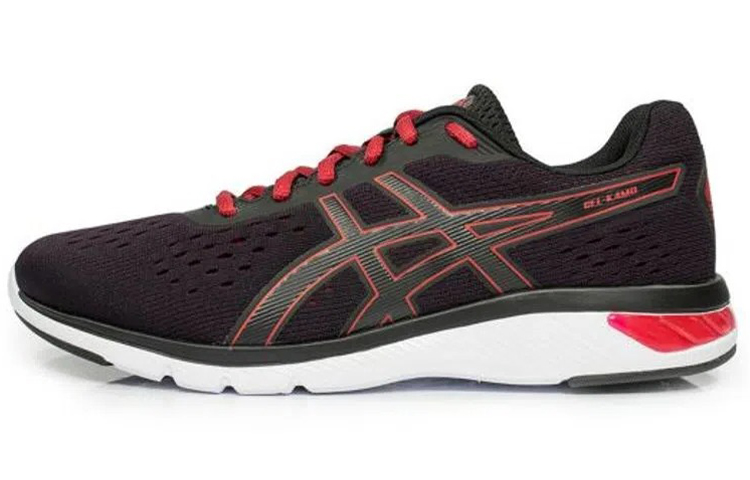 Asics Gel Kamo Comfortable And Breathable Low top Running Shoes Men's Black Red